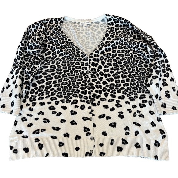 Northern Reflections Sweaters - Northern Reflections gradient leopard animal print cardigan women's size large